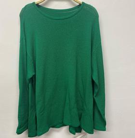 1FMZ圆领后车标纯色长袖毛织衫20825（绿A）DT79 秋季 564003000028