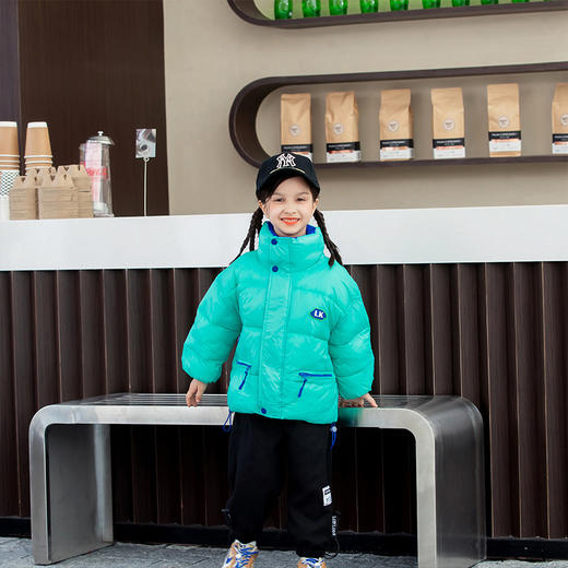暖厚保丰，宝贝佳选！新品儿童羽绒棉服，男女中大童潮款，短款立领设计，让宝宝更时尚自信。冬日防寒必备！lm 商品图3