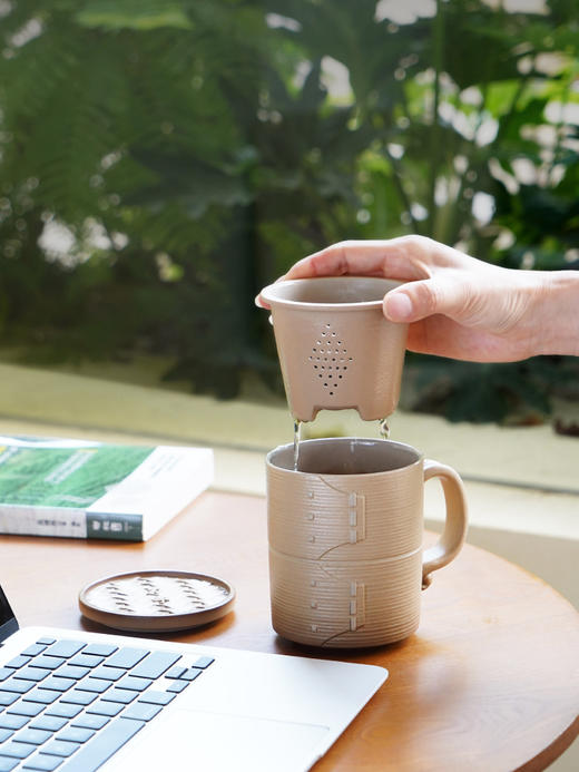 陆宝-力争上游盖杯400ml 如意灰 商品图4