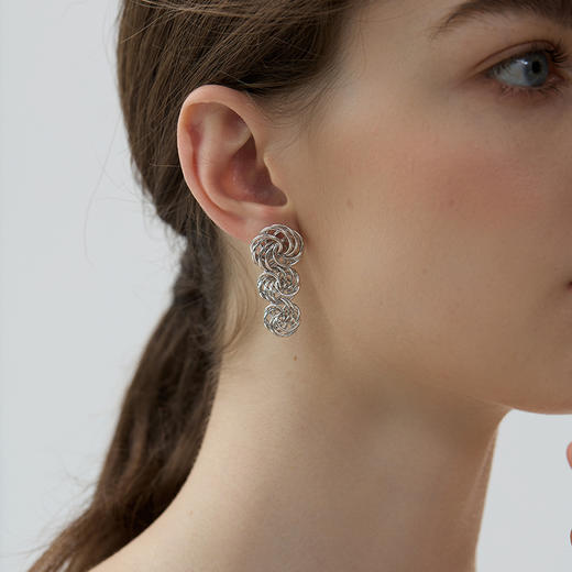 盐岛	琼花系列三花耳环 商品图4