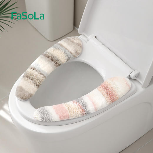 FaSoLa马桶垫坐垫家用加厚毛绒四季通用可水洗马桶圈坐便垫粘贴式 商品图11