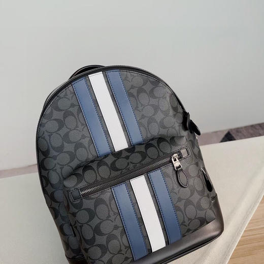 秋冬特惠💰650 蔻驰3001 PVC配头层牛皮，经典老花varsity条纹双肩包 商品图5