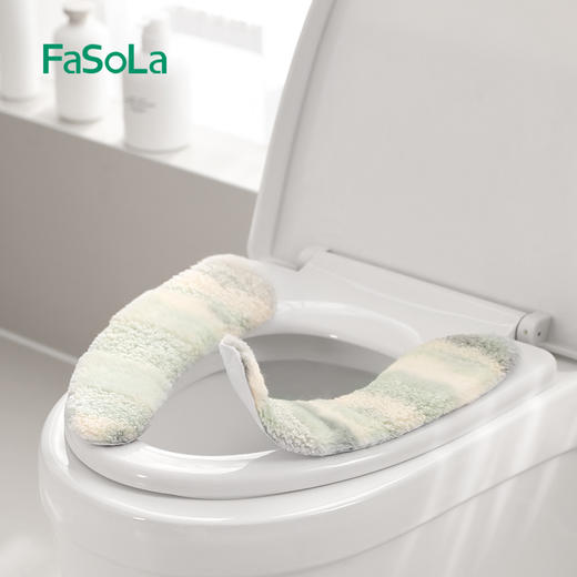 FaSoLa马桶垫坐垫家用加厚毛绒四季通用可水洗马桶圈坐便垫粘贴式 商品图6
