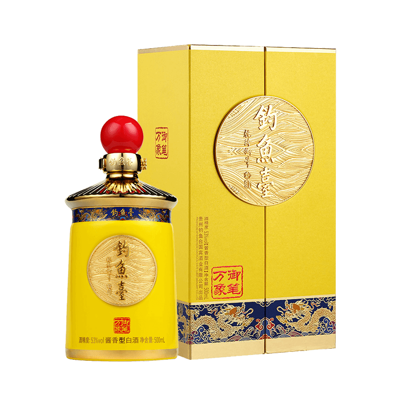 贵州钓鱼台国宾乾隆御笔万象53度酱香型白酒500ml单瓶礼盒装收藏