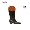 heelz设计师手工鞋履 ｜ Jo50mm粗跟打蜡牛皮骑士靴秋季新款 商品缩略图0