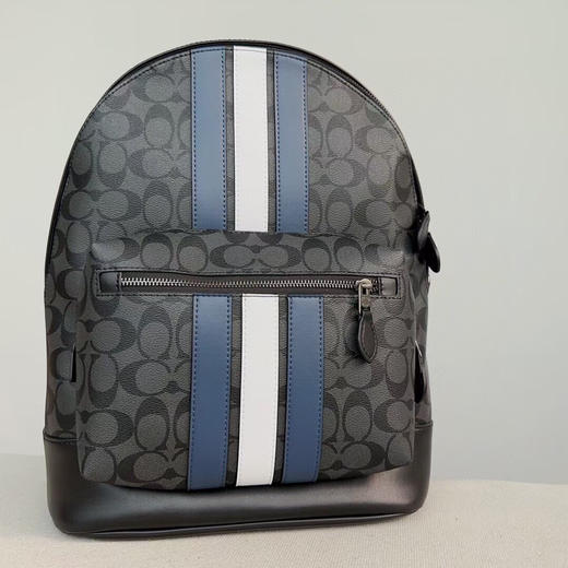 秋冬特惠💰650 蔻驰3001 PVC配头层牛皮，经典老花varsity条纹双肩包 商品图1