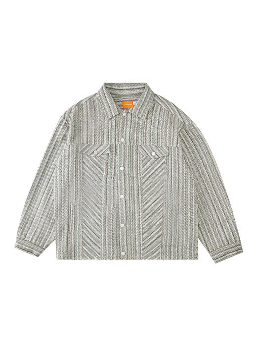 OADB/A14440A003/复古条纹牛仔夹克 商品图4