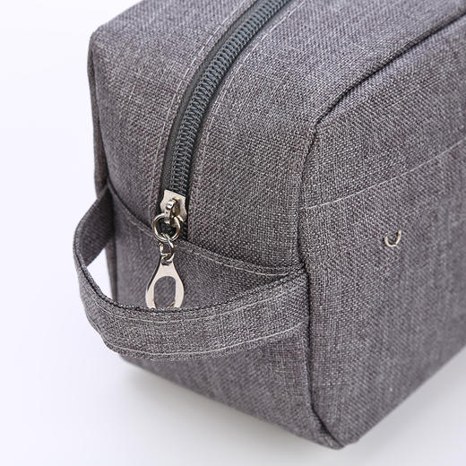 Trave简约洗漱包 手提大容量化妆包出差旅行收纳包 双拉链帆布包 蓝色款 商品图4