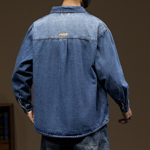 【新款DQ】大依优型大码口袋牛仔外套新款牛仔衣青年百搭上衣潮款加肥加大胖子 商品图2