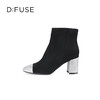 D:fuse迪芙斯冬季新款气质烫钻拼色细跟短靴女靴DF34116107 商品缩略图5