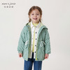 马克珍妮秋装新款女童儿童绿格印花收腰连帽风衣外套231787 商品缩略图0