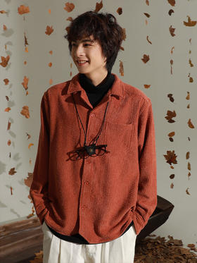 OADB/A14413A003/两面穿灯芯绒古巴领衬衫