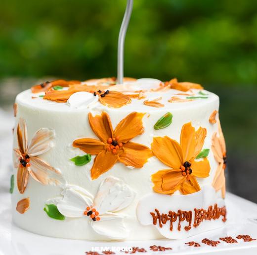 秋日繁花·油画风手绘蛋糕 | nama甜品研究所 商品图0