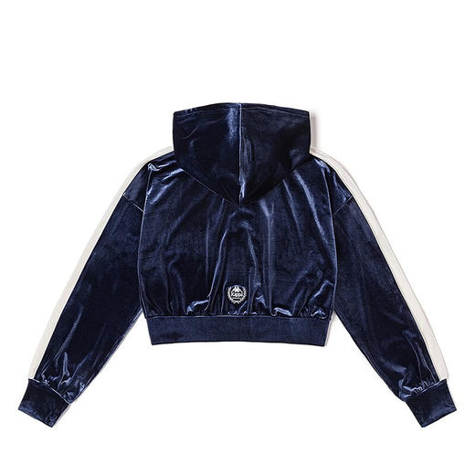 卡帕（Kappa）复古运动帽衫2023新款女短款显瘦卫衣字母长袖开衫外套K0D82MK01 商品图1