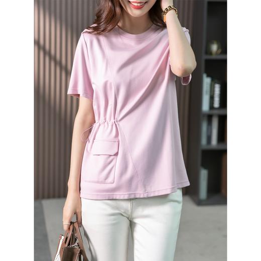 【现货7天】休闲短袖T恤女设计感小众2023夏季新款韩版收腰显瘦体恤上衣 商品图3