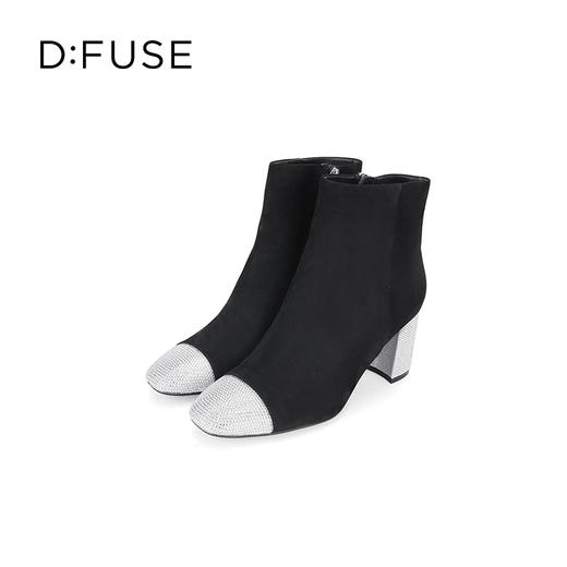D:fuse迪芙斯冬季新款气质烫钻拼色细跟短靴女靴DF34116107 商品图6