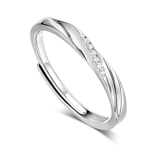 KADER卡蒂罗 共度爱河系列 星河爱恋 S925银浪漫甜蜜开口设计可调节一对 戒指 男女同款情侣款 礼物 商品图3