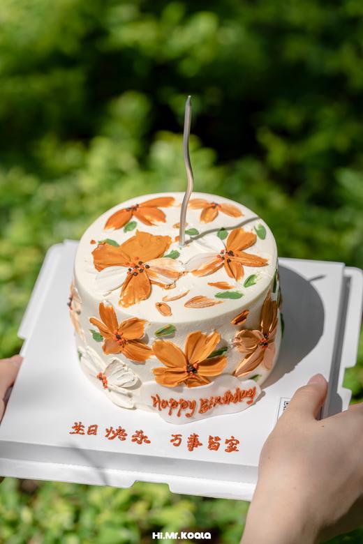 秋日繁花·油画风手绘蛋糕 | nama甜品研究所 商品图6