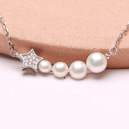 美裕 银925淡水珍珠链坠 3-6mm 107238 商品图1