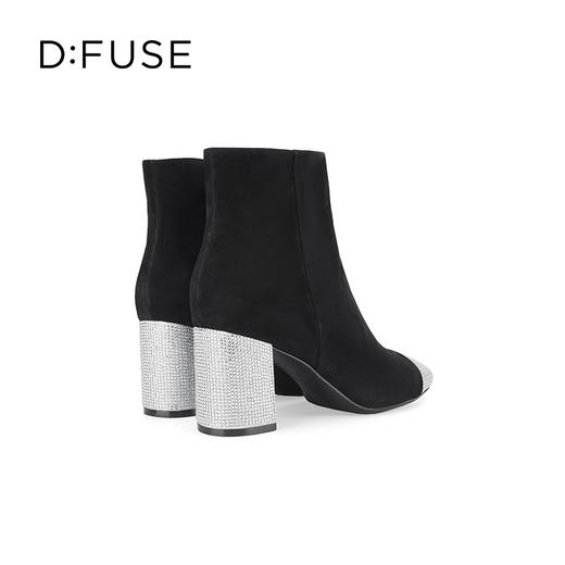 D:fuse迪芙斯冬季新款气质烫钻拼色细跟短靴女靴DF34116107 商品图7