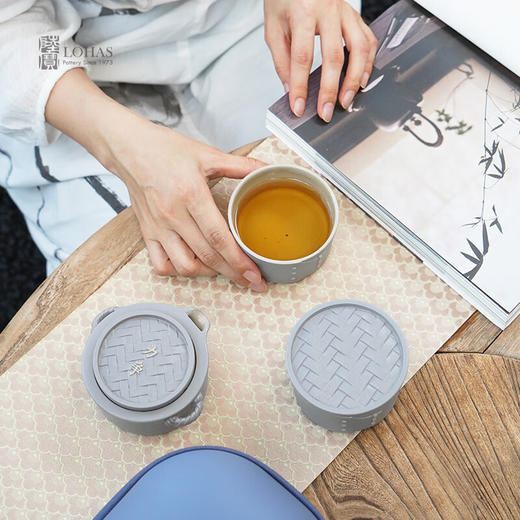 陆宝-力争上游旅行组 如意灰茶具套装 商品图3