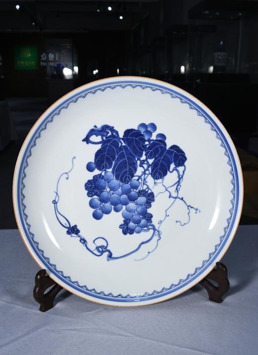 青花葡萄盘 商品图0