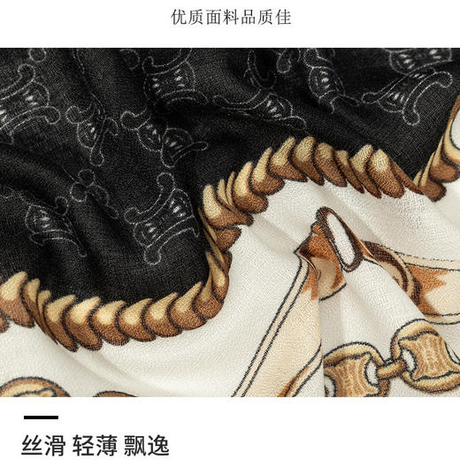 DD-上海故事棉麻围巾女秋冬季新款披肩外搭丝巾两用送妈妈长辈礼物 商品图5