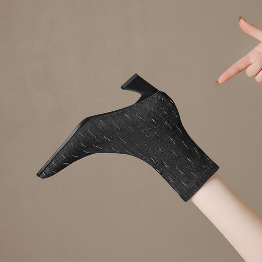 优雅个性，爆闪尖头高跟短靴WC-M7519 商品图2