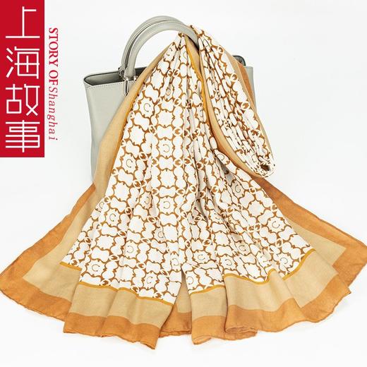 DD-上海故事棉麻围巾女秋冬季新款披肩外搭丝巾两用送妈妈长辈礼物 商品图8