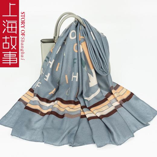 DD-上海故事棉麻围巾女秋冬季新款披肩外搭丝巾两用送妈妈长辈礼物 商品图7