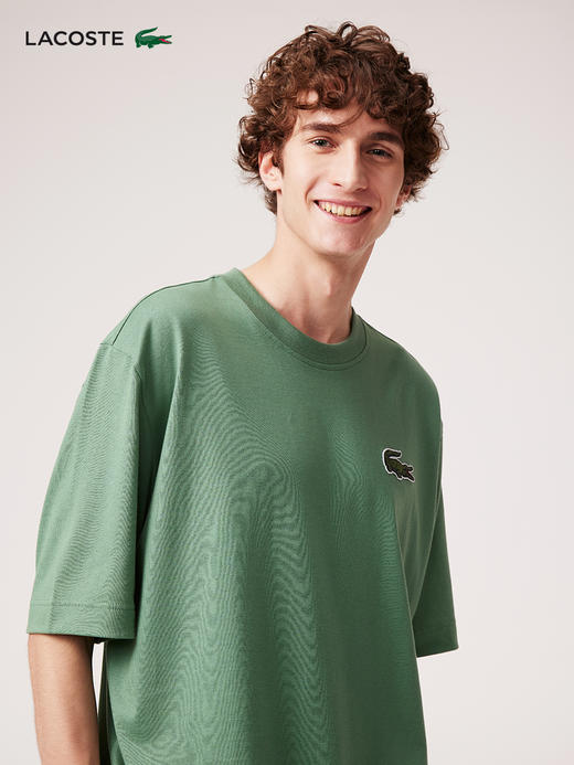 【海南专供价】Lacoste法国鳄鱼男女同款新款休闲圆领情侣短袖T恤衫TH0062-98 商品图3