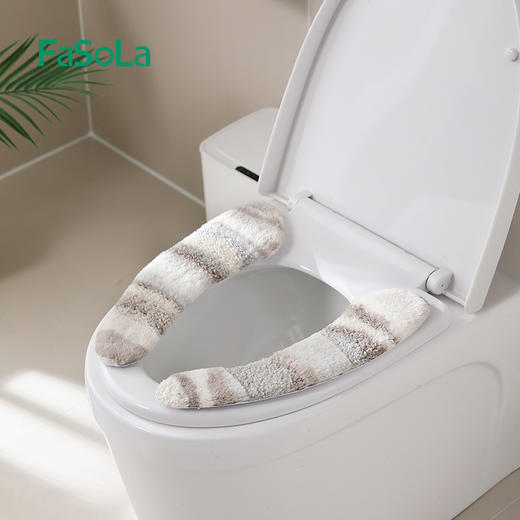 FaSoLa马桶垫坐垫家用加厚毛绒四季通用可水洗马桶圈坐便垫粘贴式 商品图2