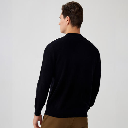 【男士半高领羊绒衫】羊绒世家秋冬新品23年秋冬新品男士100%山羊绒纯色内搭保暖毛衣 商品图5