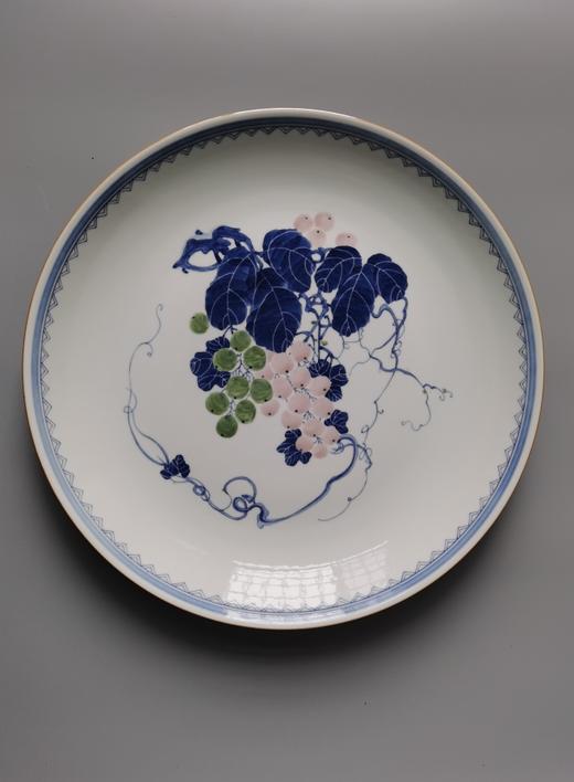 釉下五彩葡萄盘 商品图0
