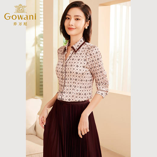 乔万尼秋冬新品原创设计双G图案显瘦衬衫ET3C747 商品图2