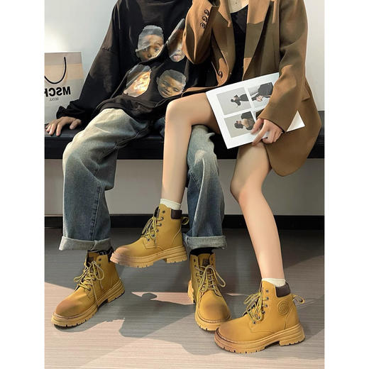 【79元/经典复古】男女同款情侣大黄靴丨厚底增高马丁靴短靴大黄靴 商品图4
