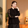 前襟打条立领上衣，国风时尚改良拼接唐装上衣AYK-003 商品缩略图2
