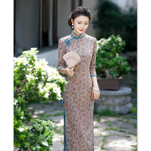 复古国风，改良长款七分袖旗袍GT-0852 商品图3