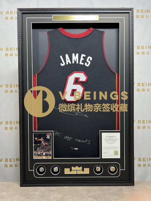 收藏系列 詹姆斯 热火队6号黑色限量 亲笔签名球衣 商品图1