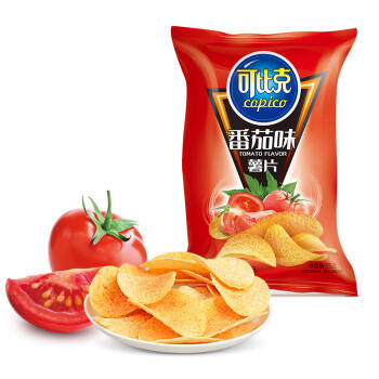 可比克番茄味薯片55g*6包袋装办公室休闲零食小吃大礼包膨化食品 商品图5