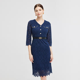 NG830斯尔丽2023秋季新款时尚通勤减龄小香风感连衣裙