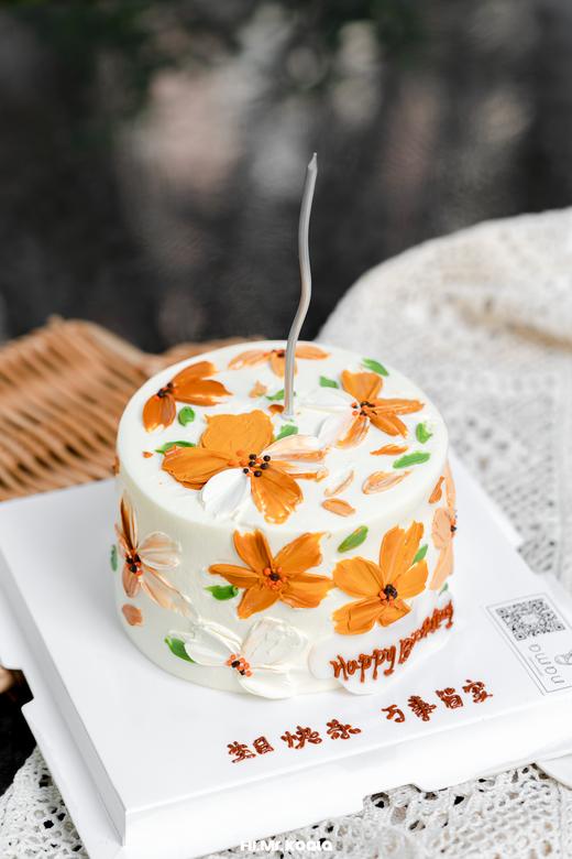 秋日繁花·油画风手绘蛋糕 | nama甜品研究所 商品图2
