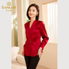 乔万尼新品红装衬衫修身V领上衣ET3C638 商品缩略图2