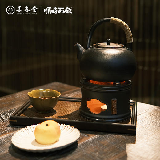 顺时而饮 | 提梁壶套装 复古简约 围炉煮茶 喝茶更有仪式感（白色 深褐色 ） 商品图4