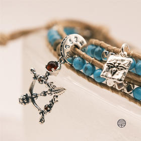 万物三千｜AP绿松石作明佛母花蔓弓箭手链 饰品