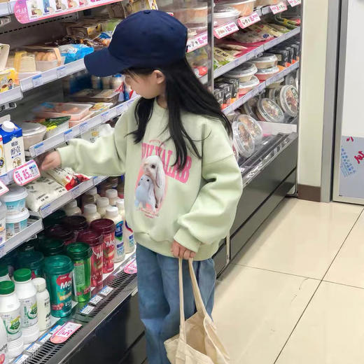 【高品质毛圈面料，舒适柔软透气性好！】儿童卡通卫衣2023新款秋款韩版印花女童圆领毛圈洋气上衣lm 商品图0