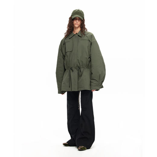 NUTH“雨伞”｜百搭通勤军绿色大廓形设计感棉服宽松夹棉厚外套女 商品图6