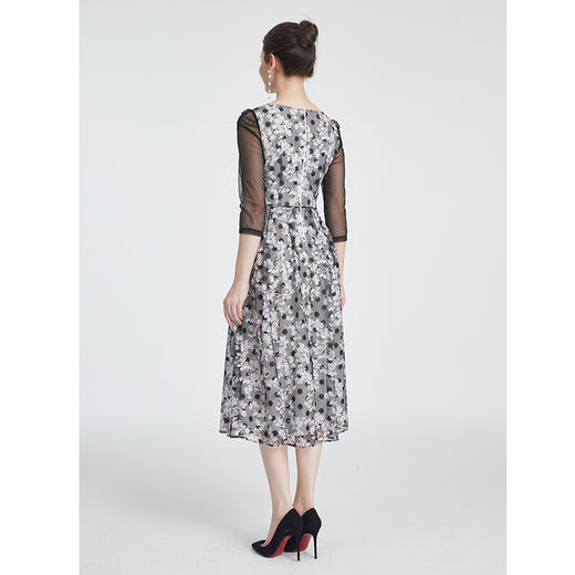 司歌复古优雅蕾丝中袖连衣裙A881286 商品图5