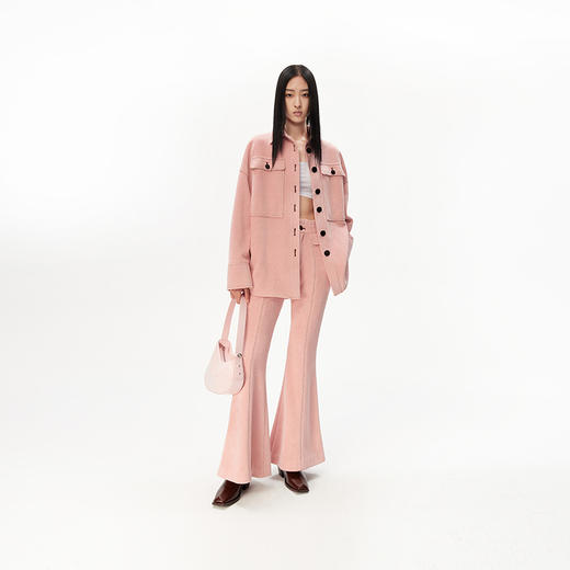 lost in echo设计师品牌时尚廓形宽松衬衫外套修身喇叭长裤套装女 商品图0