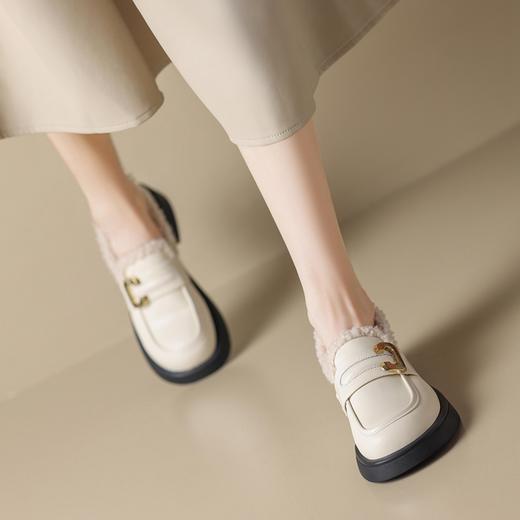 ZHR棉鞋2023秋冬季新款时尚户外乐福鞋女休闲百搭加厚简约棉鞋女 商品图7